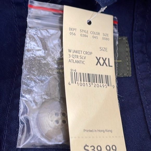 NWT Eddie Bauer Crop Jacket 3 Qtr Sleeve Atlantic Blue Size XXL - Picture 7 of 9